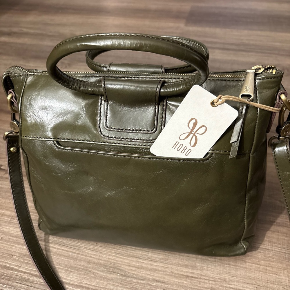 HOBO Forest Green Leather Hobo Bag